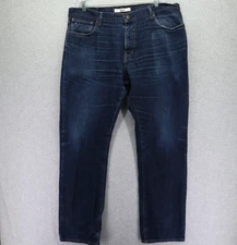 Tommy Hilfiger Jeans Mens 38x34 Classic Straight 5-Pocket Cotton Denim Dark Blue