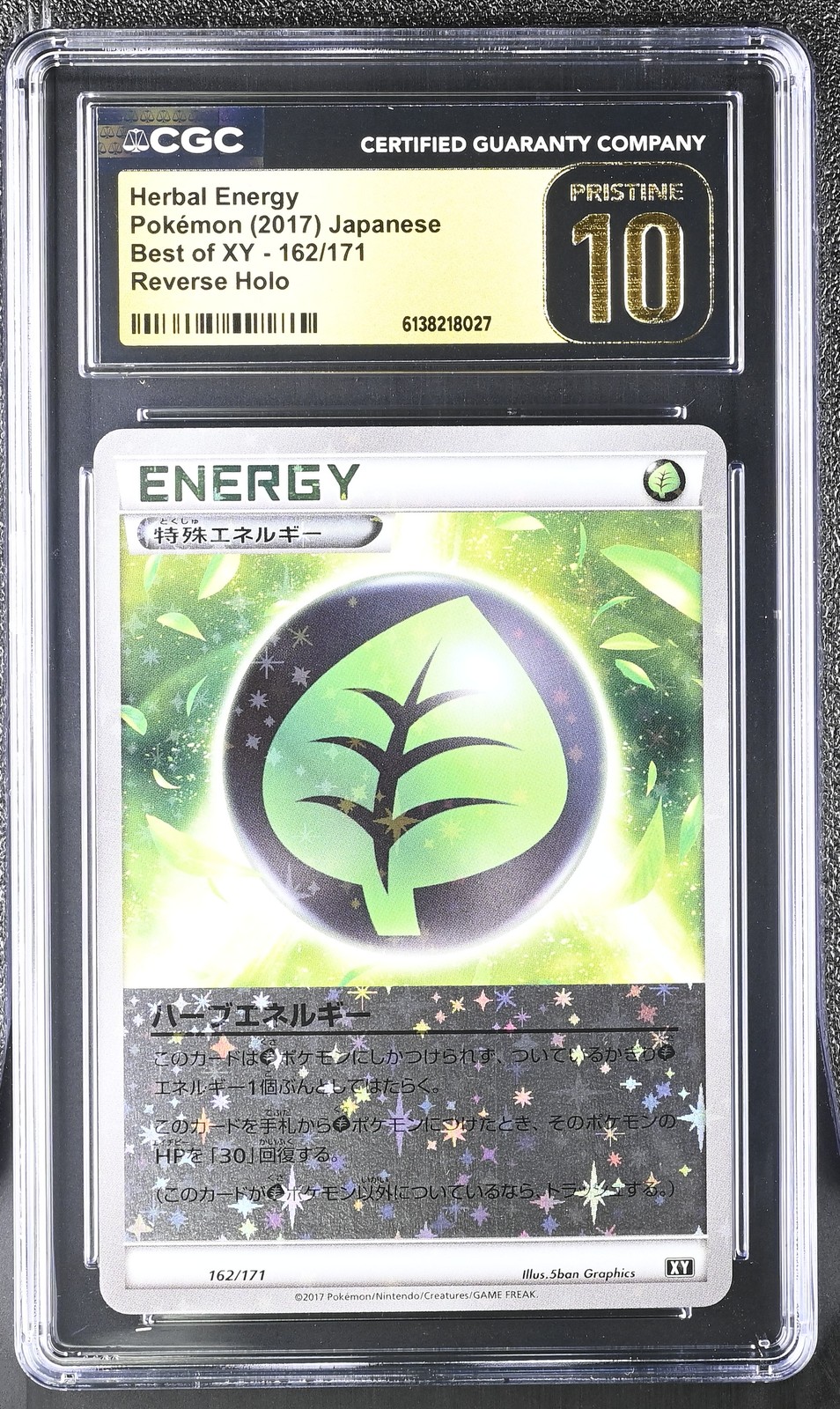 Herbal Energy 162/171 Reverse Holo Best Of Xy Pokemon Japanese CGC 10 Pristine