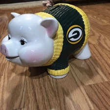 Vintage The Memory Company Green Bay Packers Piggy Bank Mislabeled 