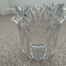Vintage Bohemia Lead Crystal Cut Glass  Vase Ice /champagne Bucket  