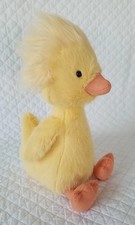 Jellycat NWT Dorit Duckling Yellow Duck Fuzzy Hair Plush