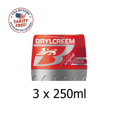 3 X Brylcreem 250ml Original Styling Cream Aqua Oxy Nourishment Hair Care