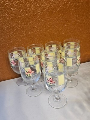 Vintage Summer State Ireland Crystal Glasses Goblets 7  Tall