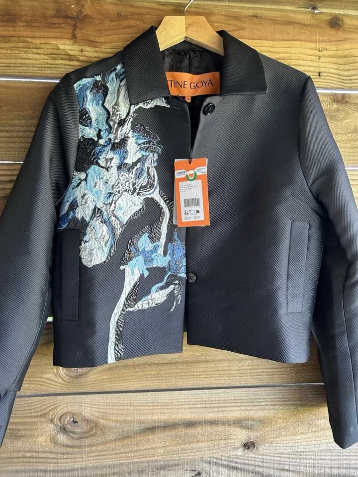 $429 Chaqueta Stine Goya Kiana Floral-Jacquard y Sarga XS Foto 3 de 4
