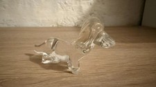 Kleine Glasfigur Dackel – transparenter Hund – Vintage Dekofigur