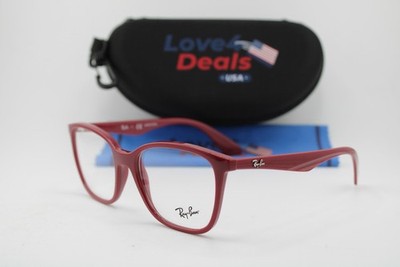 NEW RAY-BAN RB 7066 8099 RED AUTHENTIC EYEGLASSES 52-17
