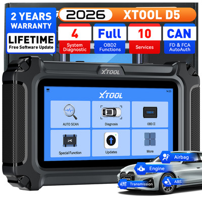 XTOOL D5 Auto Engine ABS SRS AT System Diagnostic Tool OBD2 Scanner 9+ Services