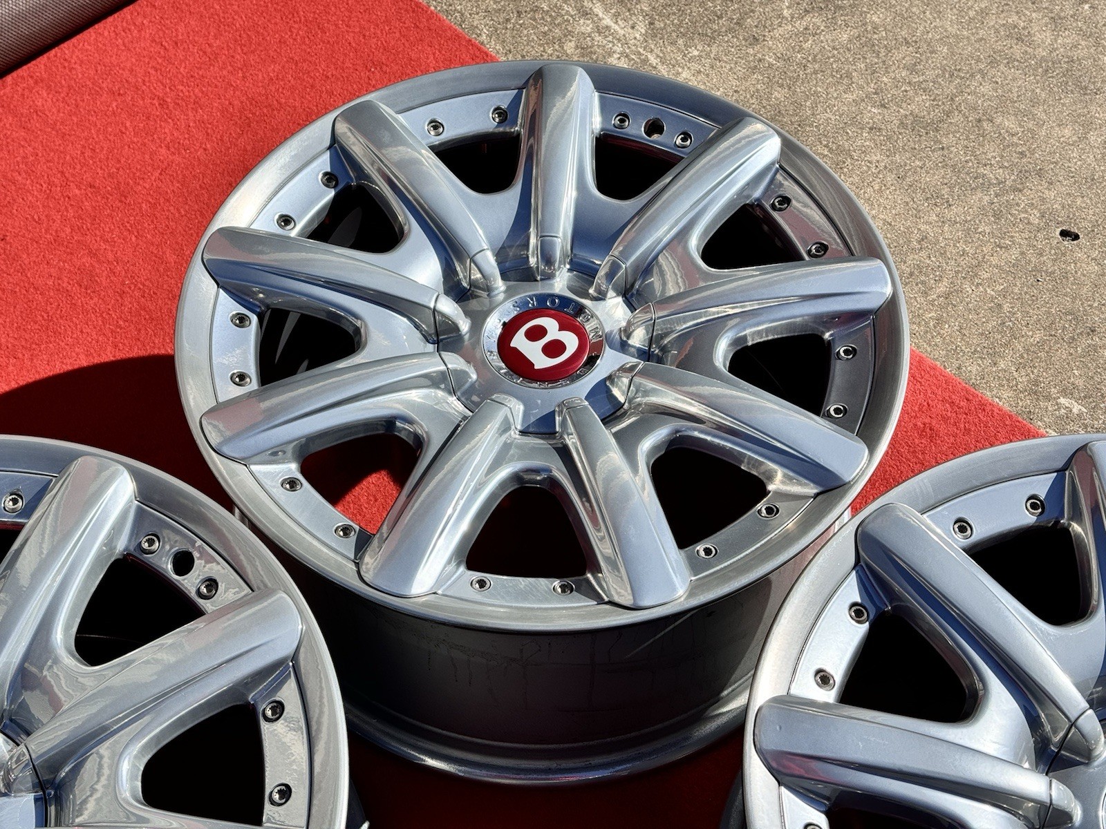 (4) 19" Bentley Continental GT GTC 9x19 Wheels Rims Set Polished 3W0601025K OEM