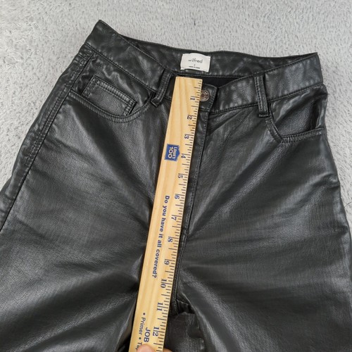 Aritzia Wilfred Hose Damen 2 grün Kunstleder Melina hoher Bund gerade - Bild 10 von 18