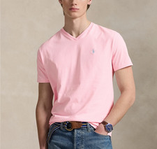 POLO RALPH LAUREN MEN'S S/S V-NECK T-SHIRT PINK XL NWT