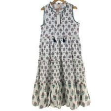 AZURE Dress Womens L Multicolour Floral Round Neck Sleeveless Maxi Boho 133705