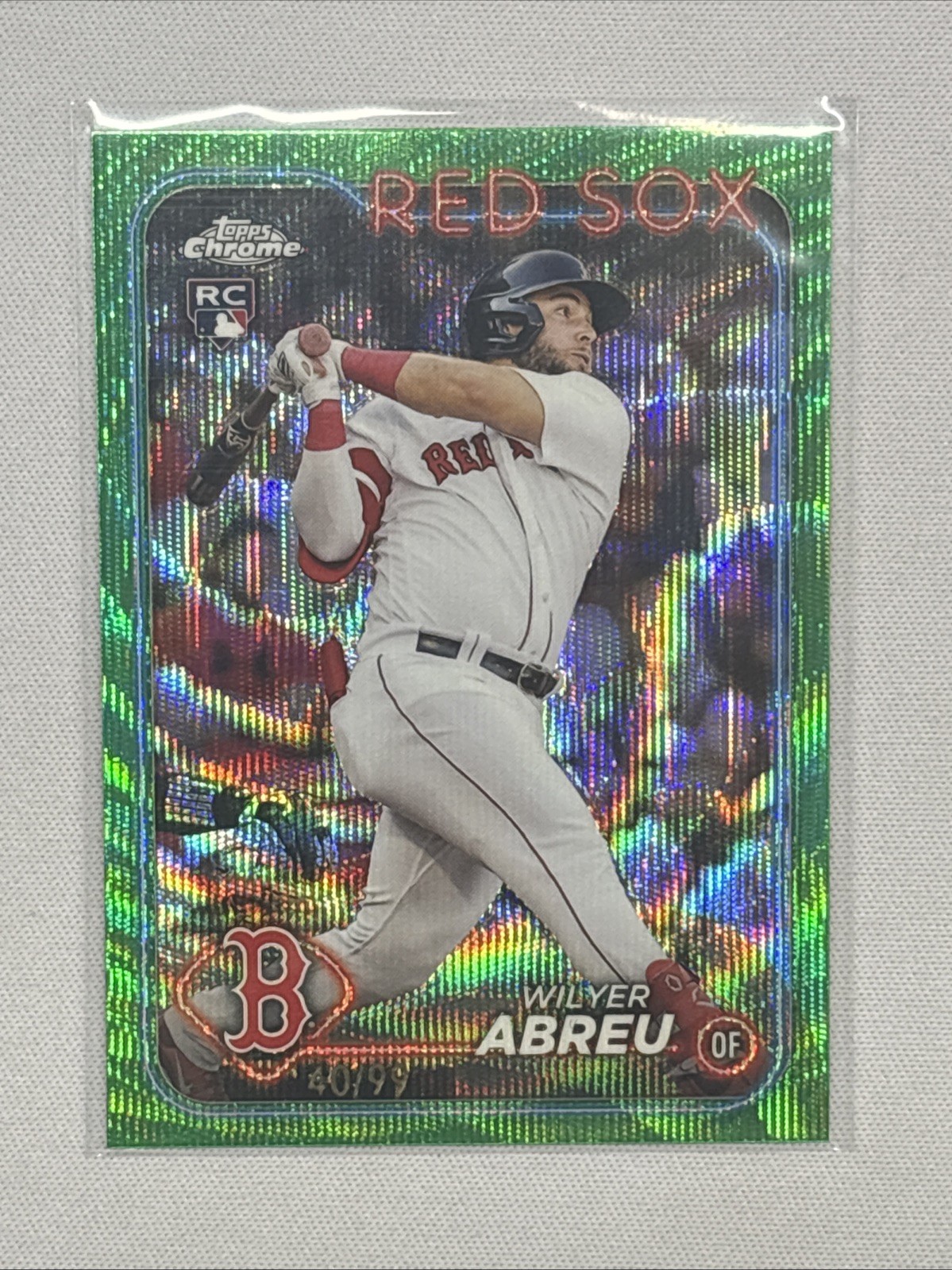 2024 Topps Chrome - Wilyer Abreu #165 Green Wave Refractor /99 (RC)