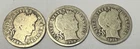 3 X BARBER Dime 1899/1908/1915   Silver Lot 666