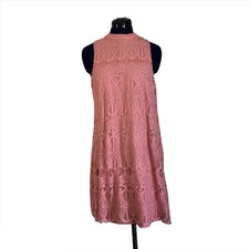 Love Fire Pink Lace Short Sleeve Mini Dress