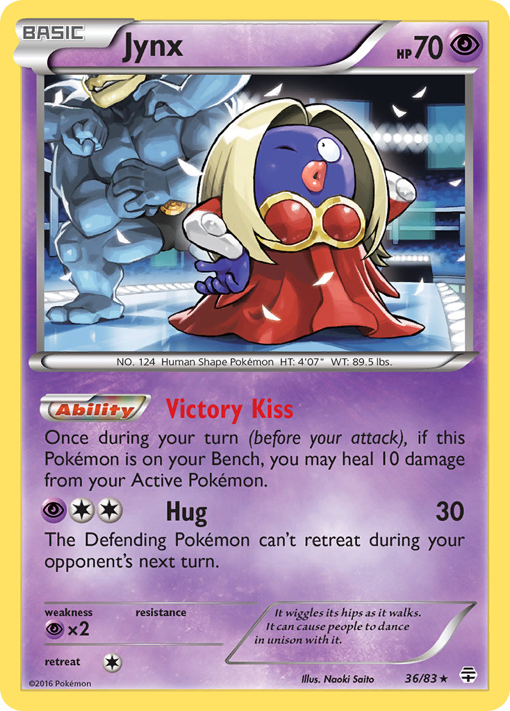Jynx 36/83 Reverse Holo Rare Generations Pokemon Lightly Played