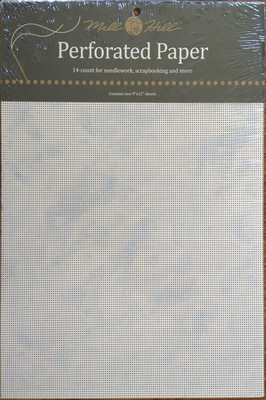 Mill Hill Perforated Paper 14ct 2pc 9x12 PP202 Blue Sky Light
