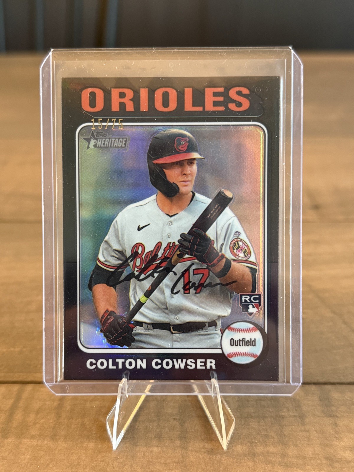 2024 Topps Heritage Chrome Black Refractor /75 Colton Cowser #388 Rookie RC