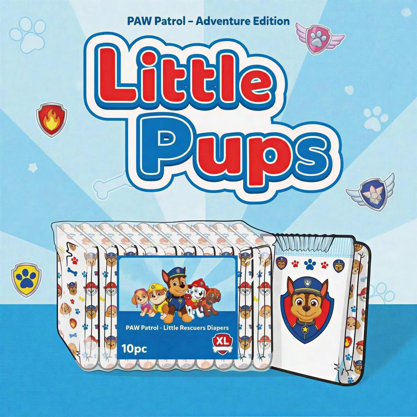 ABDL PAW Patrol Adult Diapers – Custom, Large Size