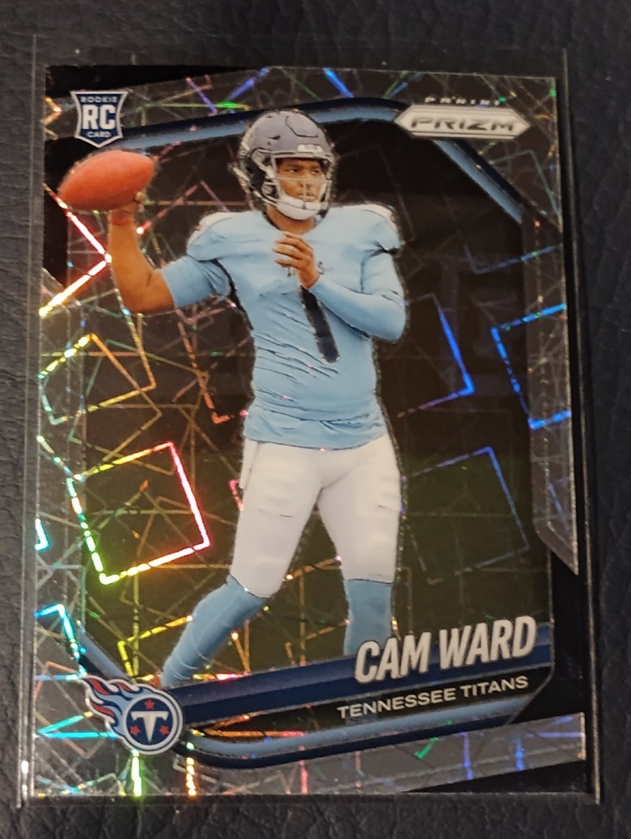 2025 Panini Prizm Football Silver Lazer Prizm - #352 Cam Ward (RC