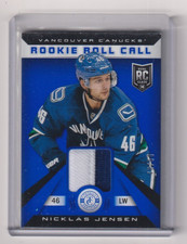 2013/14 TOTALLY CERTIFIED NICKLAS JENSEN JERSEY PATCH ROOKIE #ed 46/50 HIS # 1/1