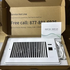 6''x12'' Ultra-Quiet Register Booster Fan with High-precision Thermostat Ionic