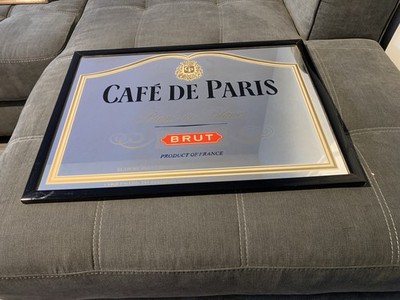 SEHR SELTENER ALTER BARSPIEGEL WEISSWEIN ROH CAFE DE PARIS
