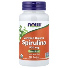 Certified Organic Spirulina, 500 mg, 100 Tablets