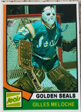 GILLES MELOCHE CALIFORNIA GOLDEN SEALS SIGNED AUTOGRAPHED CUSTOM CARD #3
