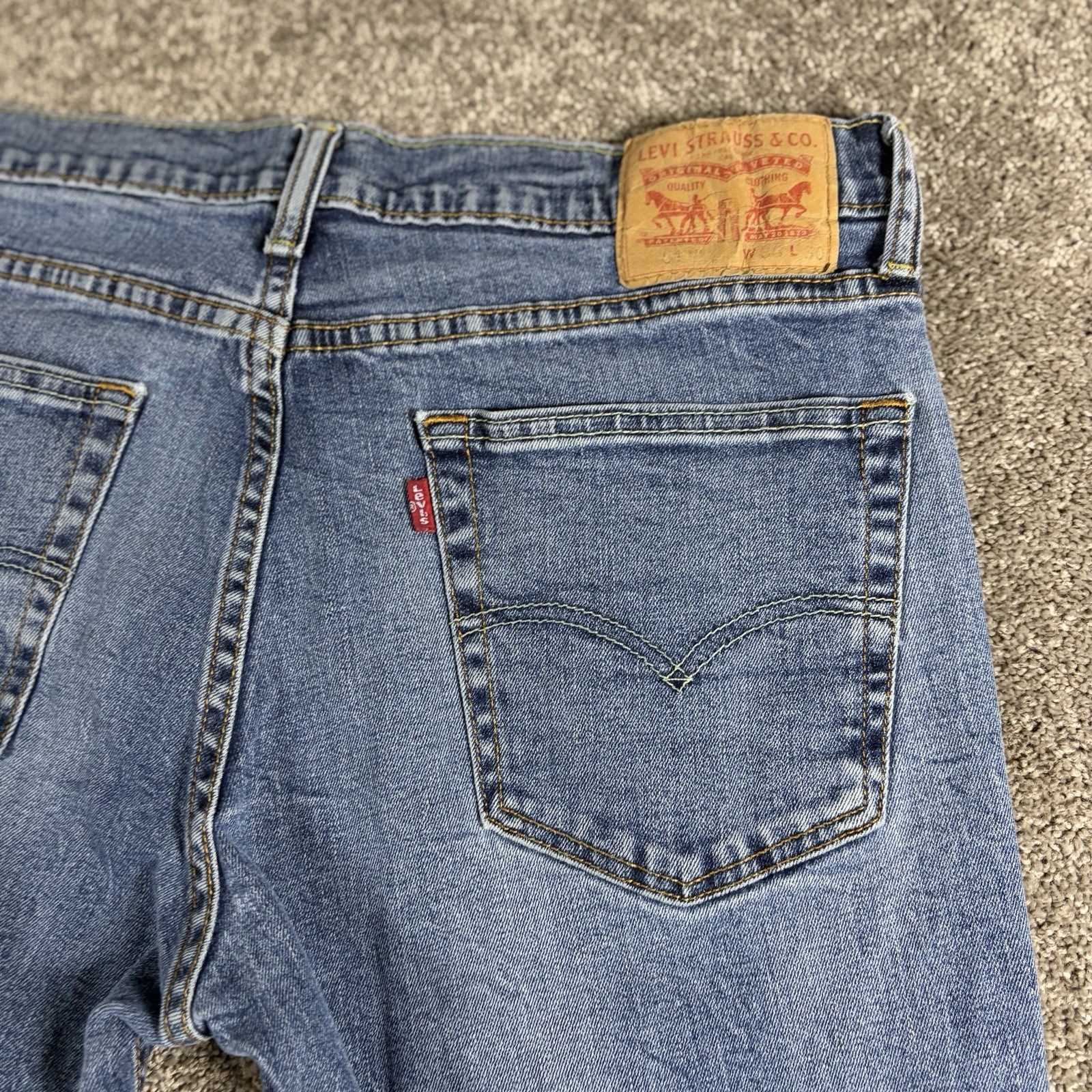 Levis 511 Jeans Mens 36x30 Blue Denim Slim Fit Stretch Medium Wash Casual thumbnail 13