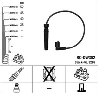 NGK ZüNdleitungssatz 8276 FüR Daewoo Chevrolet Kalos Lanos Aveo Cruze Nubira 16V
