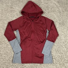 Under Armour Women's Medium Red/Gray Coldgear Long Sleeve Hooded Full Zip Jacket