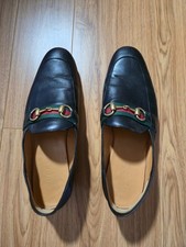 Men's Gucci Horsebit Web Stripe Jordaan Loafers Size 7