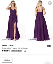 AZAZIE BRIDESMAID DRESS GRAPE SIZE A0