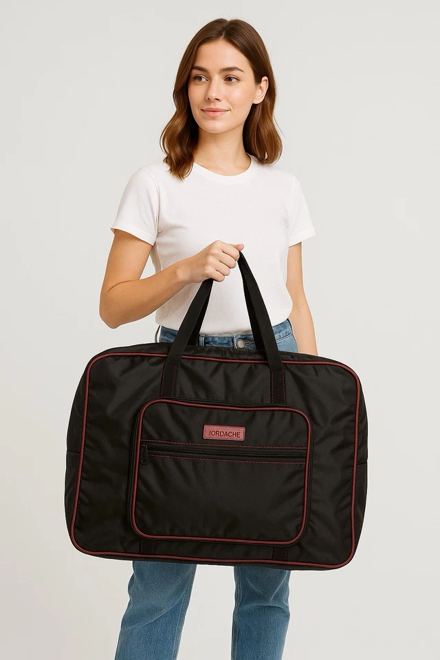 Juego de viaje vintage Jordache de 2 piezas - bolsa de lona azul marino oscuro + bolsa de ropa a juego Foto 2 de 3