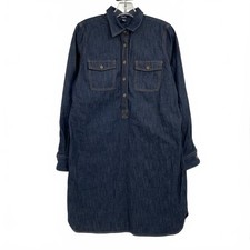 Chaps Blue Denim Long Sleeve Mini Dress | Women’s M Cotton Mini Dress