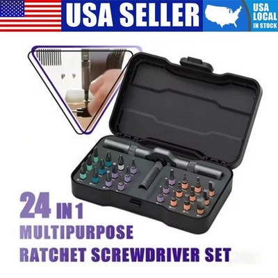 25Pcs 24 in 1 Multifunction Screwdriver Head Set Household Repair Ratchet Wrench