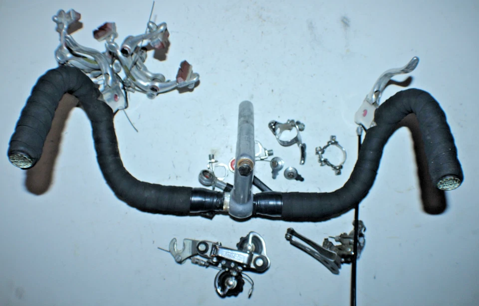 Vintage Groupset Front Rear Derailleurs Brake Set Handlebars Stem Down Shifters! - Image 4 of 4