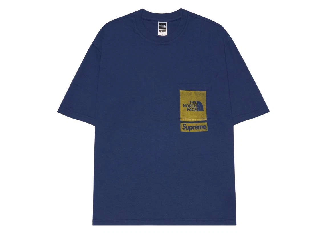 Supreme x The North Face Printed Pocket TEE Navy S-2XL NT02309I-N New