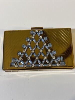 Elgin Cigarette & Compact Gold Tone Swinglok Carry All Crown Jewels  American