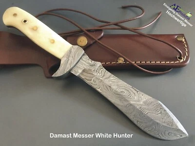 DAMASTSTAHL Damastmesser, Damaszener stahl, Jagdmesser, Taschenmesser Damascus Leder Scheide