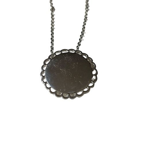 Lote de colgante en forma de círculo de plata pizarra en blanco de Traditions con collar de 20" - Imagen 3 de 4