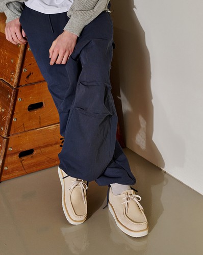 Zapatos de plataforma gruesos Firenze Atelier de gamuza beige Wallabee sin usar, en caja, punta Derby - Imagen 20 de 24