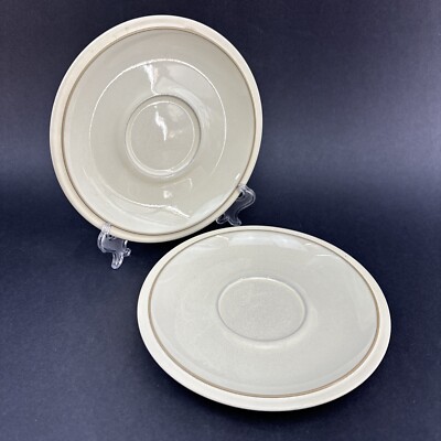 Pair Of Denby Energy White Breakfast Saucers 7  England Stoneware