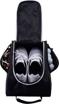 Golf Shoe Bag - Zippered Shoe Carrier Bags with Ventilation & outside Pocket for