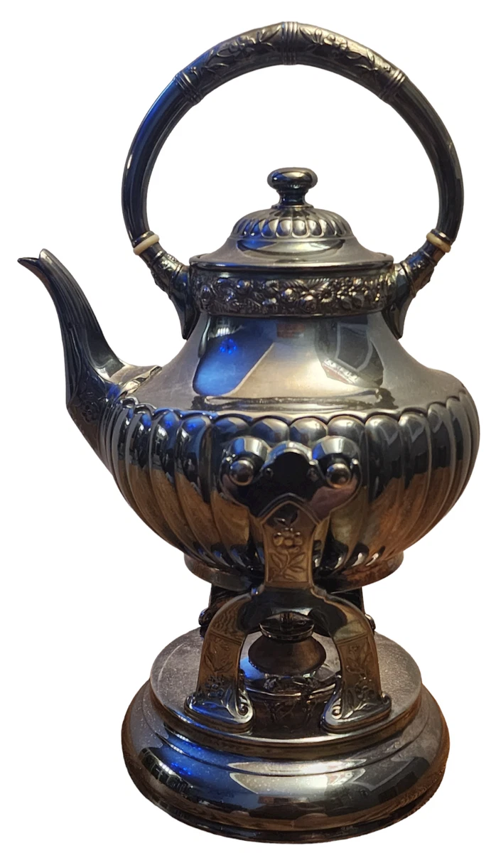 Antique REED & BARTON Silver Plate Tilting Teapot & Stand