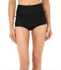 Unique Vintage Banded High Waist Gilda Bikini Bottom Black L34550 Women's Size S
