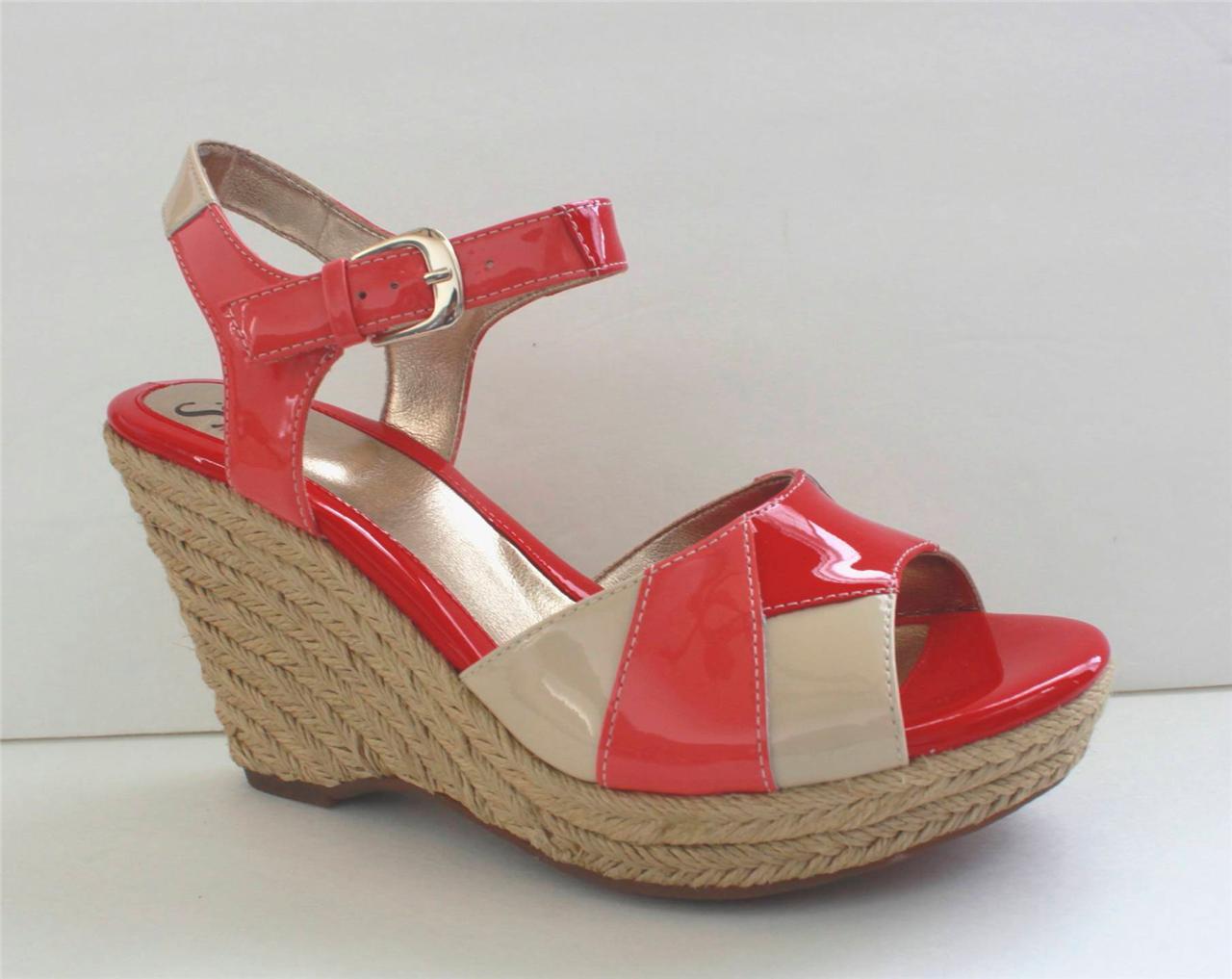Sofft Coral Women's Patent Leather Wedge Sandal Heel Shoes Size 9 Euro 40 Sofft Coral Women's Patent Leather Wedge Sandal Heel Shoes Size 9 Euro 40