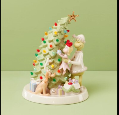 New Lenox Grinch Trimming Tree LED Liteup 2024 Grinchmas 11'' Figurine Decor S/O