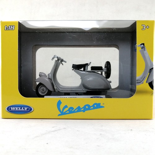 Vespa 125 c.c. Motorcycle Die-cast Model Welly 1:18 Scale Toy Collection Hobby 1 - Picture 11 of 12