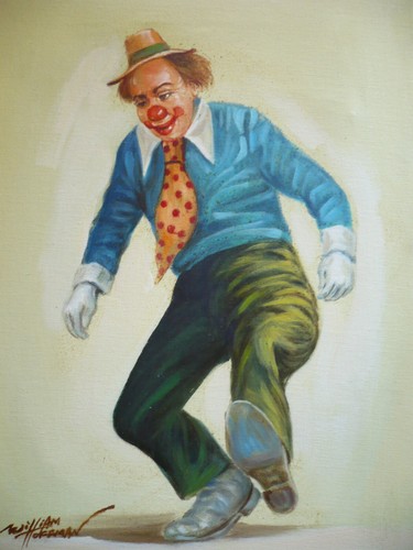 WILLIAM HOFFMAN, LISTADO, Pintor Montana CA California, RARO Payaso Bailador ÓLEO - Imagen 10 de 12
